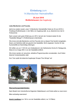Einladung zum 14.Mardischer Heimattreffen