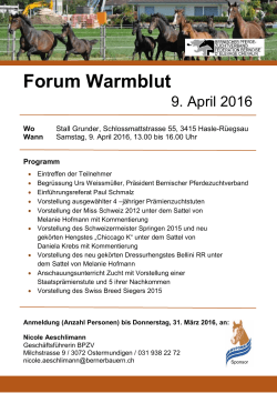 Forum Warmblut - Berner Bauern Verband