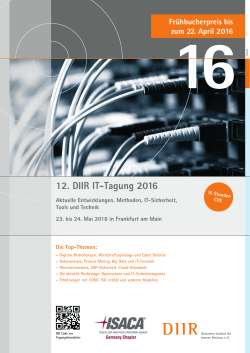 12. DIIR IT-Tagung 2016 - Deutsches Institut für Interne Revision
