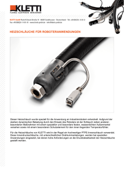 heizschl&auml;uche f&uuml;r roboteranwendungen