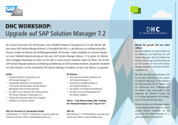 Upgrade auf SAP Solution Manager 7.2