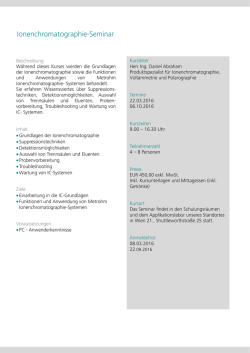 Ionenchromatographie-Seminar