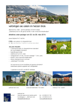 Infoblatt - Parkhotel Hall in Tirol