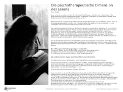 Die psychotherapeutische Dimension des Lesens