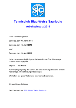 Arbeitseinsatz Frühjahr 2016 - Saarlouiser Tennisclub Blau