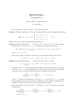 Optimierung 1 ¨Ubungsblatt 4