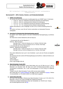Servicemail Vereine, Vereins- und Verbandsmitarbeiter 01/2016