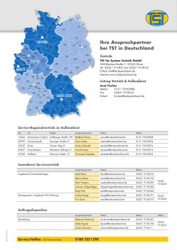 Ihre Ansprechpartner bei TST in Deutschland - TST | Tor