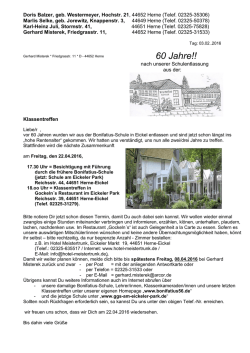 Einladung und Programm