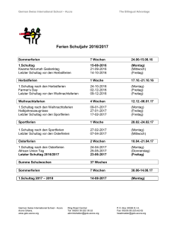 Ferienplaner 2016/2017 - German Swiss International School