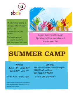 Summer camp flyer engl. SBDS