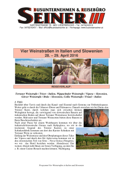 Vier Weinstraßen in Italien und Slowenien