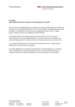 HRK Hochschulrektorenkonferenz Pressemitteilung