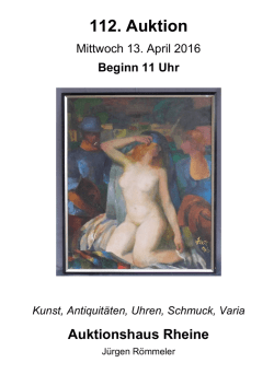 Druckfassung des Katalogs der 111. Auktion