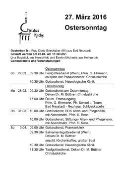 27. März 2016 Ostersonntag - Christuskirche Bad Neustadt