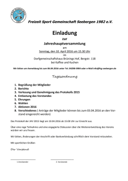 Einladung - Jahreshauptversammlung