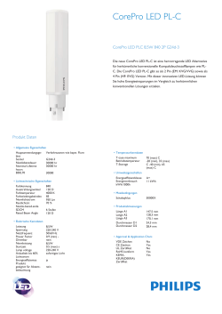 Hersteller Datenblatt Philips CorePro LED PLC 8,5W 840 2P G24d