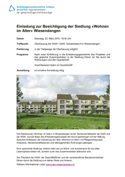 Einladung Wohnen im Alter Wiesendangen