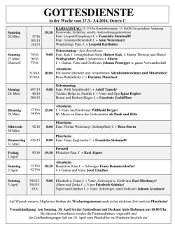Gottesdienstordnung vom 27.3.