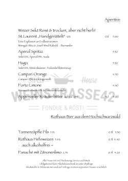 0.5l 4.20 - Fondue & Rösti Restaurant – Swiss House