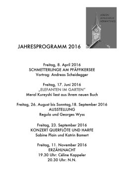 JAHRESPROGRAMM kurz - Verein Schulhaus Hermatswil