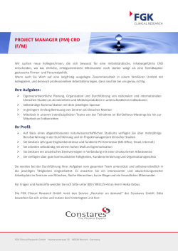 project manager (pm) cro (f/m)