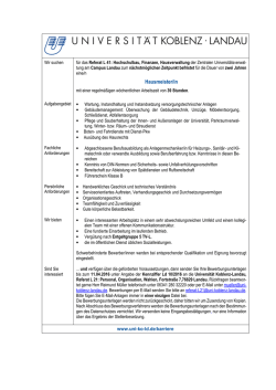 Hausmeister/in - Universit&auml;t Koblenz &middot; Landau