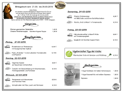 Mittagstisch vom 21.03. bis 25.03.2016