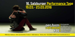 16. Salzburger Performance Tage 19.03.- 23.03.2016