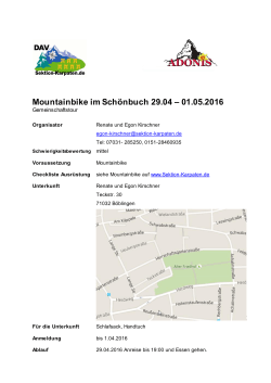 Mountainbike im Schönbuch 29.04 – 01.05.2016