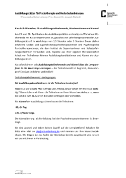 Informationen zur Anmeldung und Teilnahme (PDF