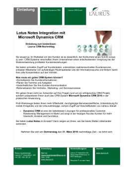 Einladung Lotus Notes Integration mit Microsoft Dynamics CRM