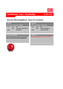 07-05-2016 Zusätzlicher Zug Erste Bundesliga Bayer 04 Leverkusen
