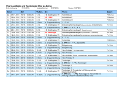 Vorlesungsplan SS 2016 - Institut für Toxikologie und Pharmakologie