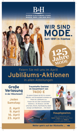 Jubil&auml;ums-Aktionen - Behrens & Haltermann