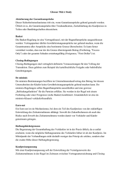 Glossar M&A Study Absicherung der Garantieanspr&uuml;che