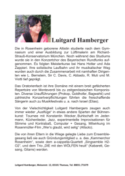 Vita - Luitgard Hamberger