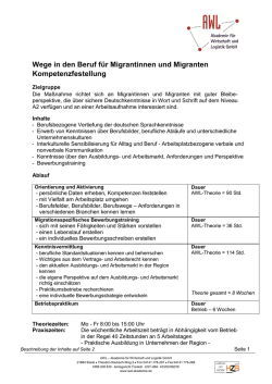 Wege in den Beruf - AWL - Akademie für Wirtschaft und Logistik GmbH