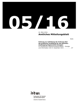 Amtliches Mitteilungsblatt 05/16 - Hochschule für Technik und