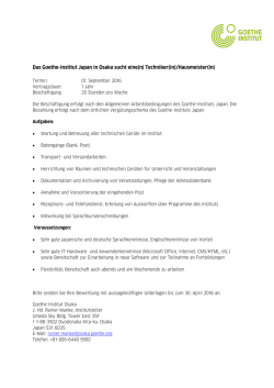 Techniker(in)/Hausmeister(in) - Goethe