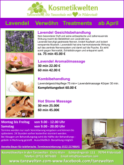 Lavendel Verwöhn Treatments ab April