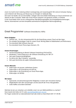 Great Programmer (Software Entwickler/In) (100%) - Smart-Me