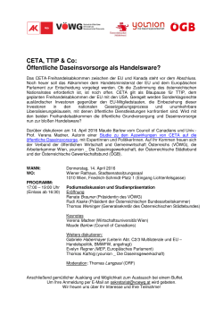 CETA, TTIP & Co - Arbeiterkammer Wien