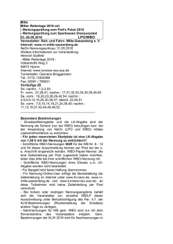 Ausschreibung - Turniere 2016