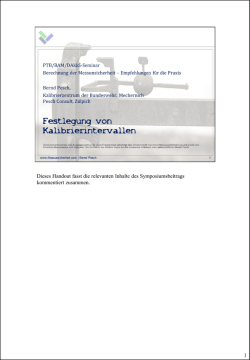 Festlegung von Kalibrierintervalle