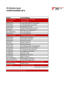 FH K&auml;rnten Sport EVENTKALENDER 2016