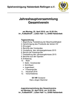 Jahreshauptversammlung Gesamtverein