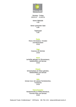 Dienstag - Freitag 29.03.16 &ndash; 01.04.16 kleiner Blattsalat 4.50 kleiner