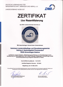 DWA Zertifizierung