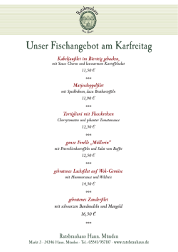 Unser Fischangebot am Karfreitag